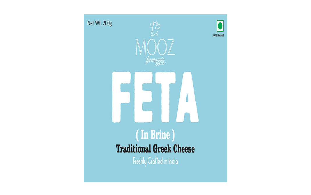 Mooz Feta (In Brine) Traditional Greek Cheese   Box  200 grams